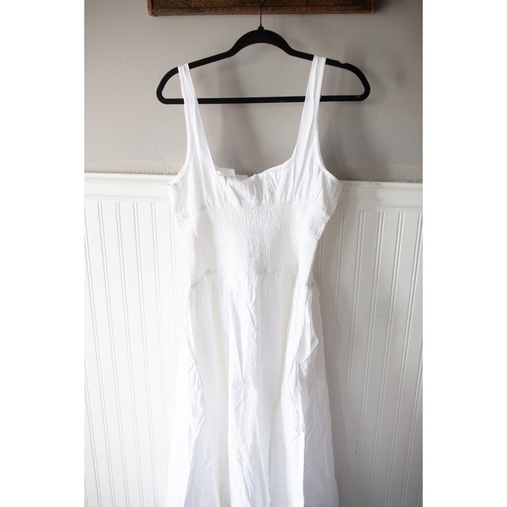 Anthropologie Tommie Sleeveless Scoop-Neck Smocked Front-Zip Shirt Dress Medium - Picture 6 of 6